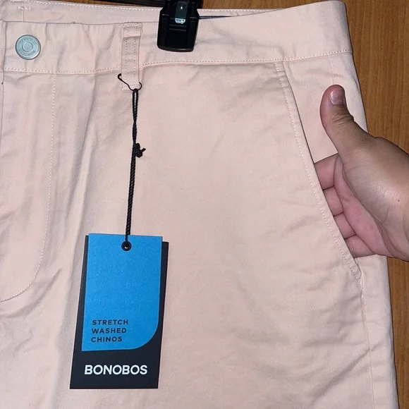 NWT Mens Bonobos Stretch Washed Chinos - Peach - Size 40 - Picture 9 of 15